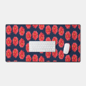 Roze maanbloem op blauw bureaumat (Keyboard & Muis)