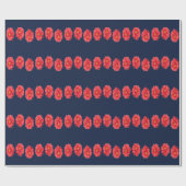 Roze maanbloem op blauw cadeaupapier (Vlak)