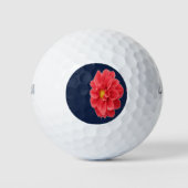 Roze maanbloem op blauw golfballen (Voorkant)