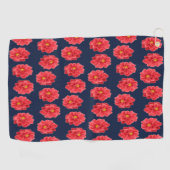 Roze maanbloem op blauw golfhanddoek (Horizontaal)