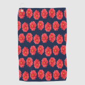 Roze maanbloem op blauw golfhanddoek (Voorkant)