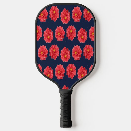 Roze maanbloem op blauw pickleball paddle (Voorkant)