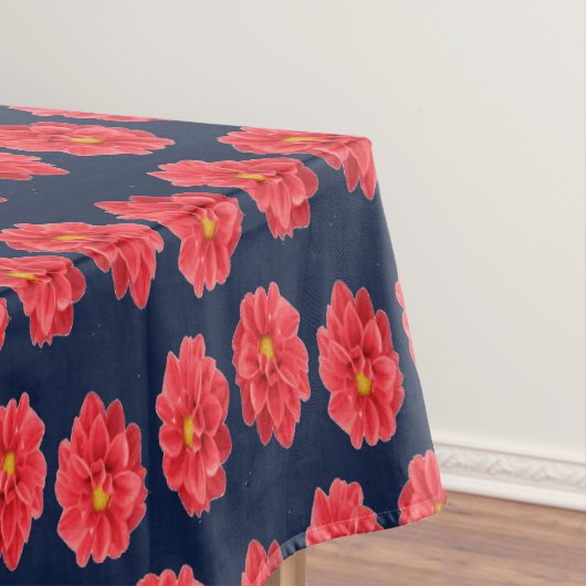 Roze maanbloem op blauw tafelkleed (Voorbeeld)