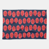 Roze maanbloem op blauw theedoek (Horizontaal)