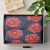 Roze maanbloem op blauw tissuepapier (Geschenk)