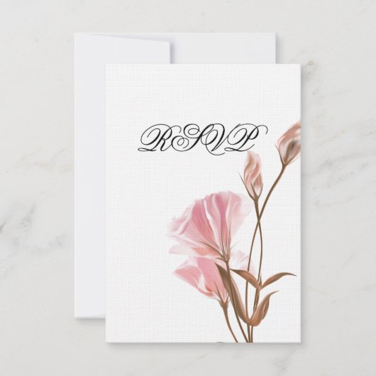 Roze Maanbloem RSVP Uitnodiging (Voorkant)