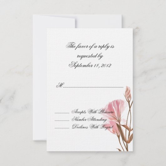 Roze Maanbloem RSVP Uitnodiging (Achterkant)