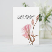 Roze Maanbloem RSVP Uitnodiging (Staand voorkant)