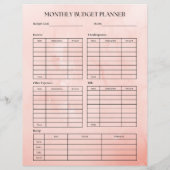 Roze Maandkalender en Budget (Achterkant)