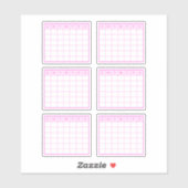 Roze Maandkalender Sticker (Vel)