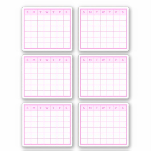 Roze Maandkalender Sticker (Voorkant)