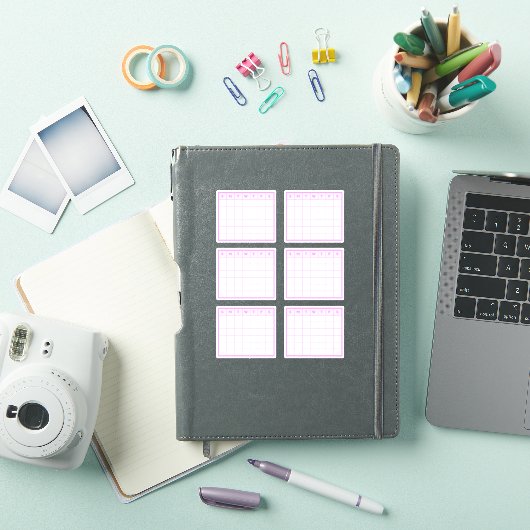 Roze Maandkalender Sticker (iPad Cover)