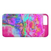 Roze maandop, waterverf bloemschilderij Case-Mate iPhone case (Achterkant (Horizontaal))