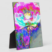 Roze maandop, waterverf bloemschilderij fotoplaat (Zijkant)