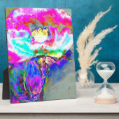 Roze maandop, waterverf bloemschilderij fotoplaat (Zijkant)