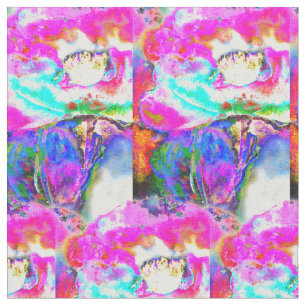Roze maandop, waterverf bloemschilderij stof
