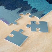 Roze Maanfasen Landschap Legpuzzel (Zijkant)
