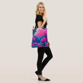 Roze Maanverlichte Bos Kunst Tote Bag (Op model)