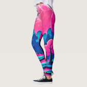 Roze maanverlichte boskunst leggings (Links)