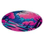 Roze maanverlichte boskunst snijplank (Hoek)