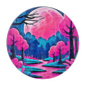 Roze maanverlichte boskunst snijplank (Voorkant)