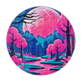Roze maanverlichte boskunst snijplank