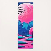 Roze maanverlichte boskunst yogamat (Voorkant)
