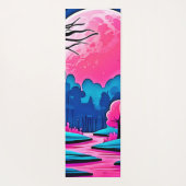 Roze maanverlichte boskunst yogamat (Achterkant)