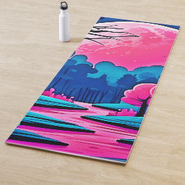 Roze maanverlichte boskunst yogamat