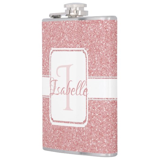 Roze maatkolf voor glitter heupfles (Links)