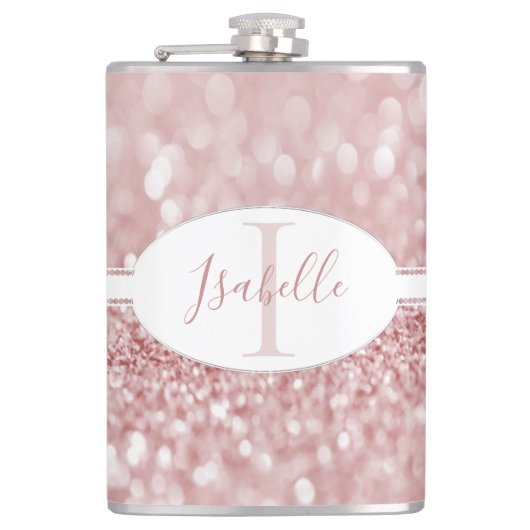 Roze maatkolf voor glitter heupfles (Voorkant)