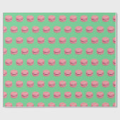 Roze Macaron Afdruk Cadeaupapier (Vlak)