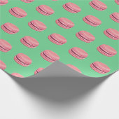 Roze Macaron Afdruk Cadeaupapier (Hoek)