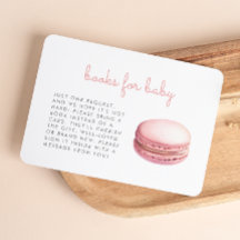 Roze Macaron Baby Shower Boeken Bijlagekaart