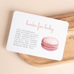 Roze Macaron Baby Shower Boeken Bijlagekaart Informatiekaartje