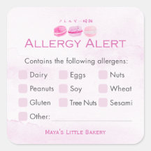 Roze Macaron Bakkerij Allergie Waarschuwing