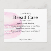 Roze Macaron Brood Verzorgingsinstructies Bedankkaart (Voorkant)