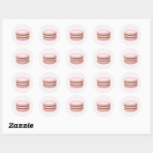 Roze Macaron Emoji Art Ronde Sticker (Vel)