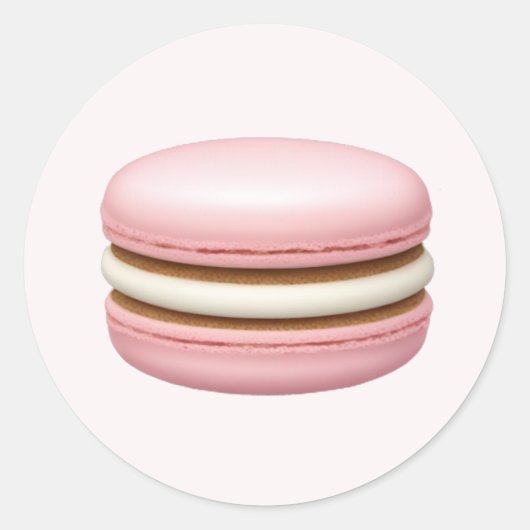 Roze Macaron Emoji Art Ronde Sticker (Voorkant)