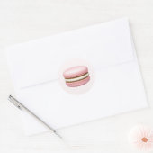 Roze Macaron Emoji Art Ronde Sticker (Envelop)