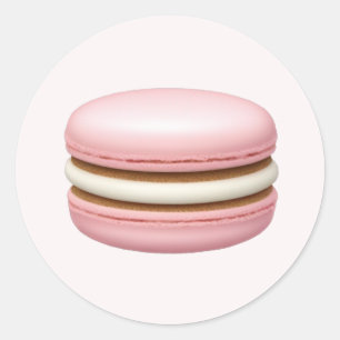 Roze Macaron Emoji Art Ronde Sticker