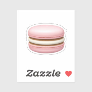 Roze Macaron Emoji Art Sticker