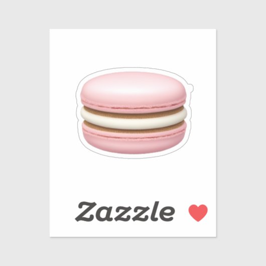 Roze Macaron Emoji Art Sticker (Vel)