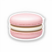Roze Macaron Emoji Art Sticker (Voorkant)