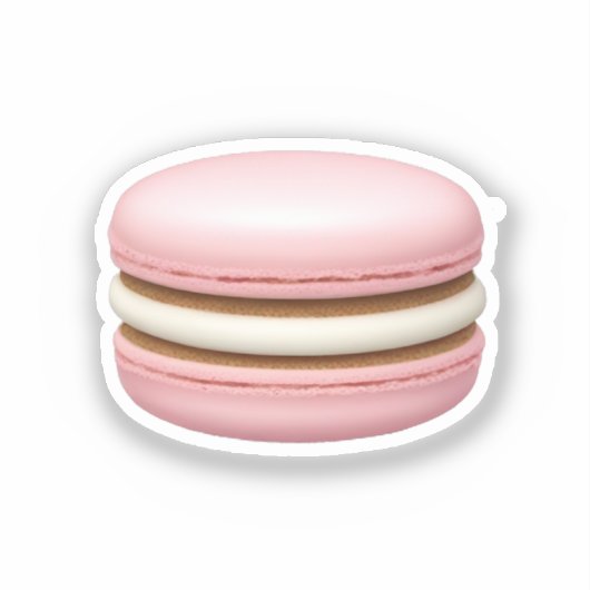 Roze Macaron Emoji Art Sticker (Voorkant)