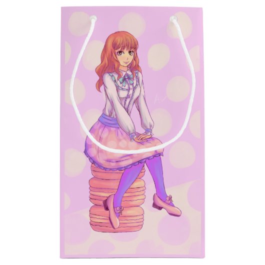 Roze Macaron Girl Klein Cadeauzakje (Achterkant)