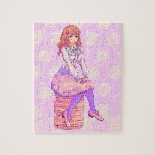 Roze Macaron Girl Legpuzzel (Verticaal)