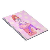 Roze Macaron Girl Notitieboek (Rechterzijde)