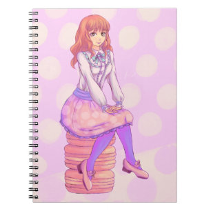 Roze Macaron Girl Notitieboek