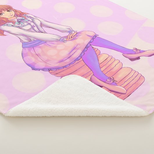 Roze Macaron Girl Sherpa Deken (3/4)